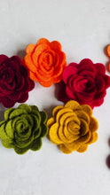Load and play video in Gallery viewer, Autumn Felt Roses, Die cut felt flowers, 3D Roll Up flower
