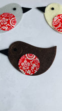 Load and play video in Gallery viewer, Felt Liberty Robin, Die Cut Felt Scandi Robin
