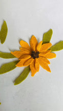 Load and play video in Gallery viewer, Felt Black Eyed Susan Flowers, Large, Die Cut Felt Flowers
