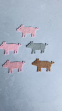 Load and play video in Gallery viewer, Pink Felt Pigs, Felt Die Cut Pigs
