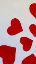 Load and play video in Gallery viewer, Red Felt Hearts, Multi Size Pack, Die Cut Felt Hearts
