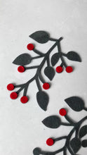 Load and play video in Gallery viewer, Large Die Cut Felt Mistletoe with Berries
