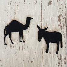 Load image into Gallery viewer, Felt Nativity Silhouettes, Felt Die Cut Christmas Nativity
