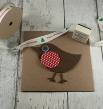 Load image into Gallery viewer, Felt Die Cut Retro Robins, LARGE, with Red Polka Dot Breast, Christmas Robins
