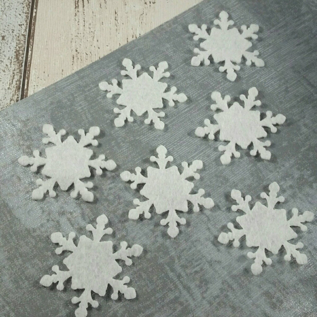 Felt Snowflakes, Style 1, Die Cut Felt Snowflakes