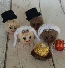Load image into Gallery viewer, Bride &amp; Groom Knitting Pattern, PDF, Ferrero Rocher Chocolate Cover
