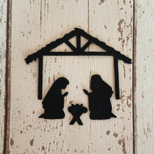 Load image into Gallery viewer, Felt Nativity Silhouettes, Felt Die Cut Christmas Nativity
