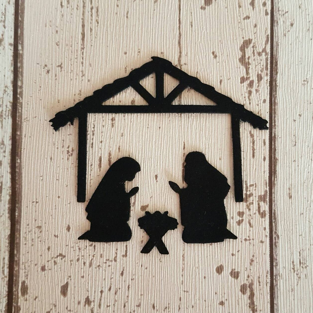 Felt Nativity Silhouettes, Felt Die Cut Christmas Nativity