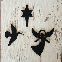 Load image into Gallery viewer, Felt Nativity Silhouettes, Felt Die Cut Christmas Nativity
