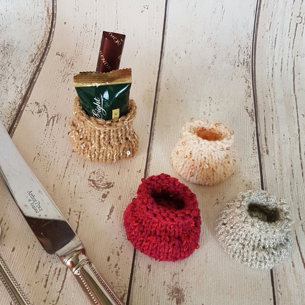 After Dinner Mints Bag Knitting Pattern, Santa Sack PDF