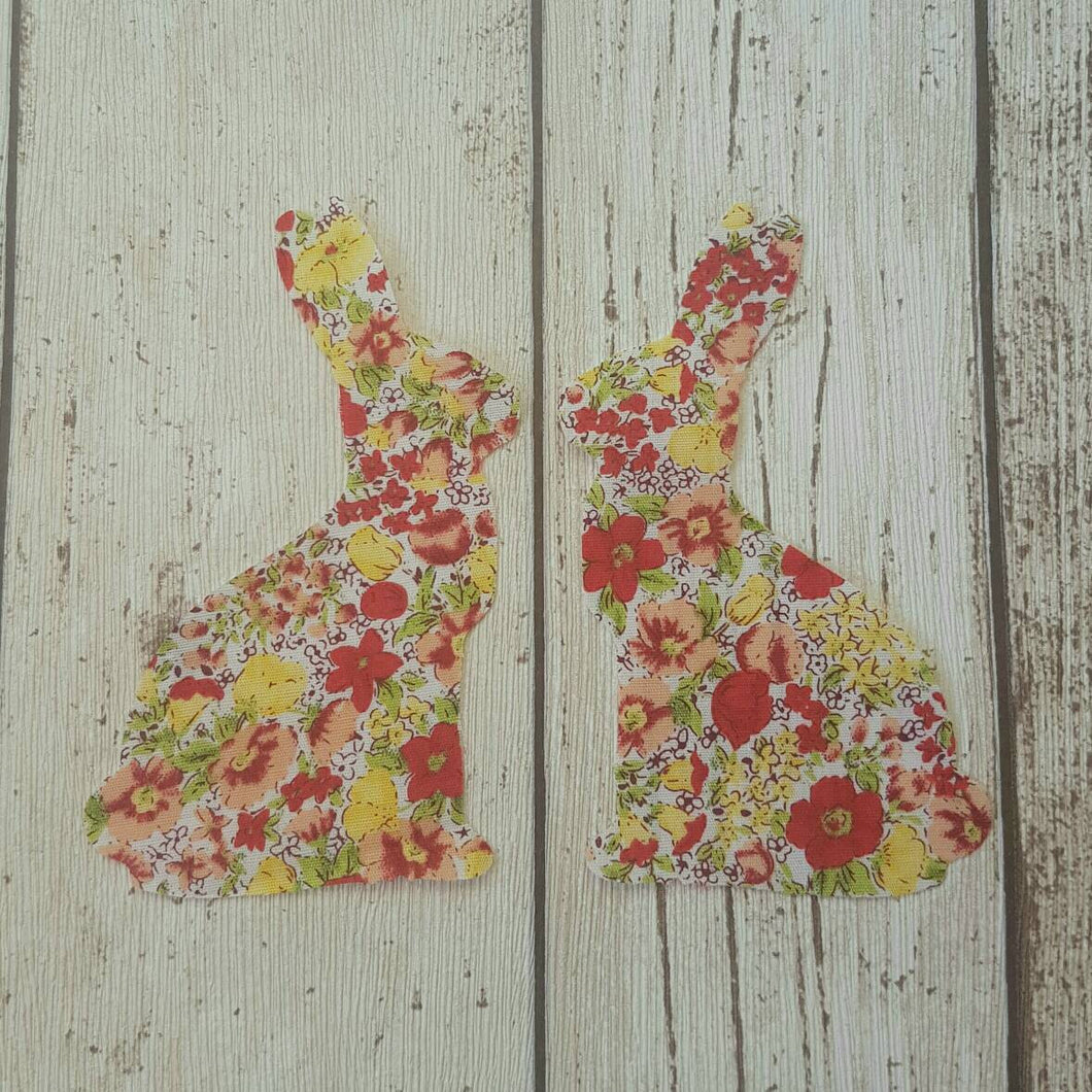 Large Spring Fabric Easter Bunnies, Die Cut Fabric Bunny Rabbits