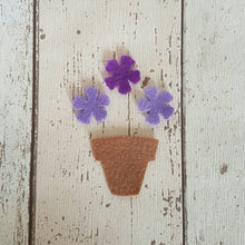 Load image into Gallery viewer, Small Lilac Felt Flowers, Die Cut Felt Flowers, Purple Felt Flowers
