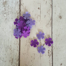 Load image into Gallery viewer, Small Lilac Felt Flowers, Die Cut Felt Flowers, Purple Felt Flowers
