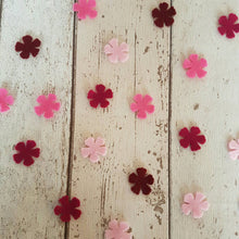 Load image into Gallery viewer, Small Pink Felt Flowers, Felt Die Cut Flowers, Felt Wedding Confetti
