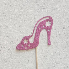 Load image into Gallery viewer, Shoe Cake Toppers, Glitter Stiletto Cupcake Toppers

