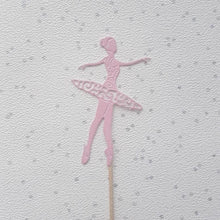Load image into Gallery viewer, Ballerina Cake Topper, Ballet Cake Toppers, Cupcake Toppers, Glitter Cake Toppers, Pink Ballet Toppers, Gold Ballet Toppers, Cake Toppers
