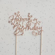 Load image into Gallery viewer, Happy Birthday Cake Topper, Rose Gold Cake Topper, Glitter Cake Topper
