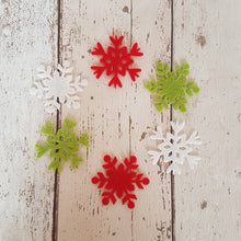 Load image into Gallery viewer, Felt Snowflakes, Die Cut Lacy Snowflakes
