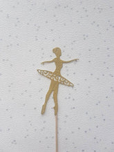Load image into Gallery viewer, Ballerina Cake Topper, Ballet Cake Toppers, Cupcake Toppers, Glitter Cake Toppers, Pink Ballet Toppers, Gold Ballet Toppers, Cake Toppers
