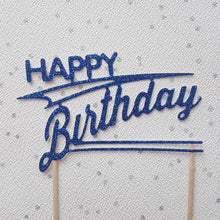 Load image into Gallery viewer, Happy Birthday Cake Topper, Art Deco Glitter Cake Topper
