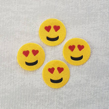Load image into Gallery viewer, Felt Heart Eyes Emoji, Felt Die Cut Love Emoji
