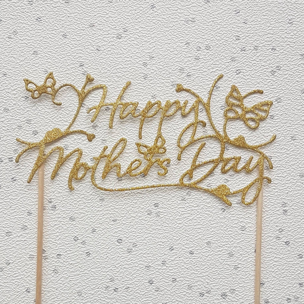 Mother's Day Cake Topper, Glitter Cake Topper