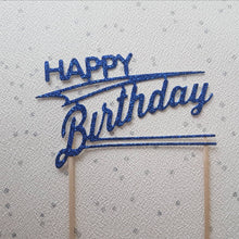 Load image into Gallery viewer, Happy Birthday Cake Topper, Art Deco Glitter Cake Topper
