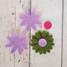 Load image into Gallery viewer, Multicoloured Felt Daisy Flowers, LARGE, Felt Die Cut Daisies
