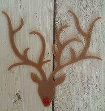 Load image into Gallery viewer, Large Felt Rudolph with Red Button Nose, Die Cut Felt Reindeer
