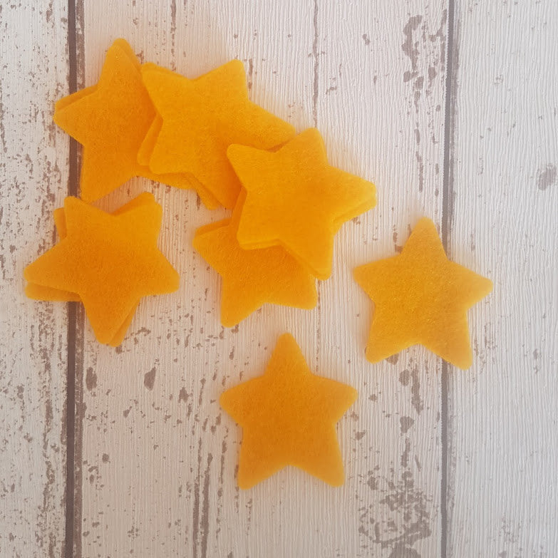 Gold Felt Stars, Die Cut Felt Stars, Medium Sized Stars