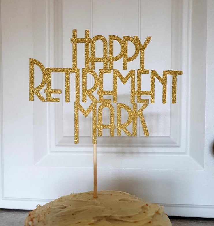 Personalised Retirement  Cake Topper, Custom Retirement Cake Topper