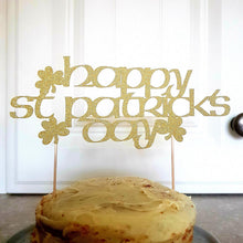 Load image into Gallery viewer, St Patrick&#39;s Day Cake Topper, Glitter St Patrick&#39;s Cake Topper
