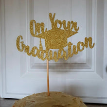 Load image into Gallery viewer, On Your Graduation Cake Topper, Academic Cap Cake Topper, Mortarboard Cake Topper

