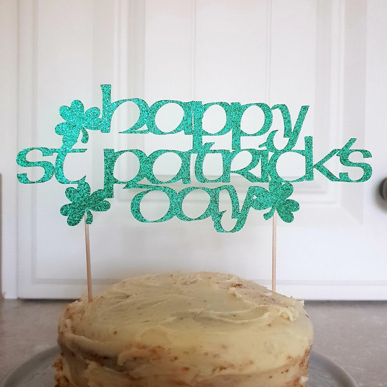St Patrick's Day Cake Topper, Glitter St Patrick's Cake Topper