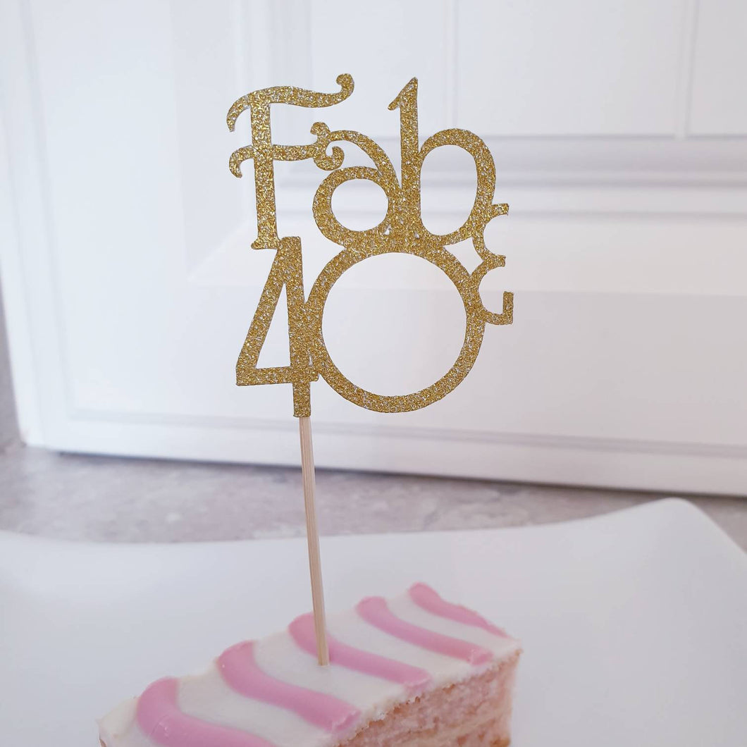 Fab & 40 cupcake toppers, glitter 40 cake toppers