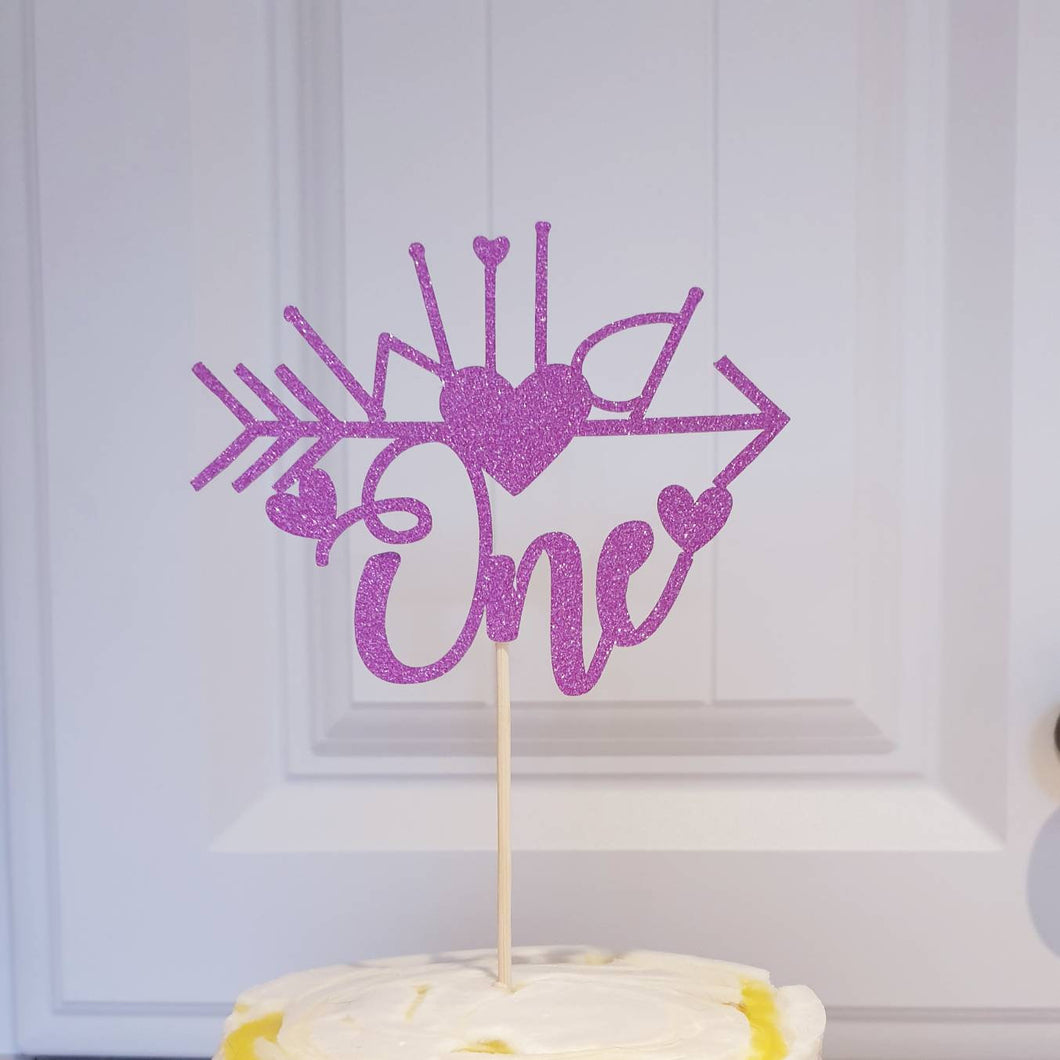 Wild One Cake Topper, Glitter 1st Birthday Topper