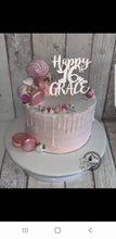 Load image into Gallery viewer, PERSONALISED Script Glitter Birthday Cake Topper, add Name and Age
