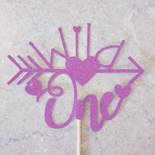 Load image into Gallery viewer, Wild One Cake Topper, Glitter 1st Birthday Topper
