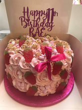 Load image into Gallery viewer, PERSONALISED Script Glitter Happy Birthday Cake Topper, add Name and Age
