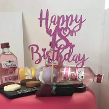 Load image into Gallery viewer, PERSONALISED AGE Glitter Happy Birthday Cake Topper, add any age
