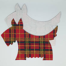 Load image into Gallery viewer, Tartan Scottie Dog Applique, Die Cut Dog, Iron On Scottie
