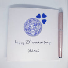 Load image into Gallery viewer, 20th Wedding Anniversary Card, China Anniversary Card
