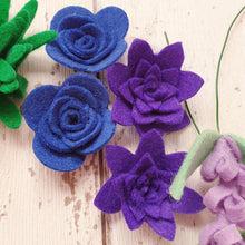 Load image into Gallery viewer, Rainbow Felt Flower Kit, Felt 3D flowers, Roll up felt flowers, Die cut felt flowers

