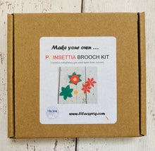 Load image into Gallery viewer, Sew Your Own Felt Poinsettia Brooch Kit, Die Cut Felt Poinsettia Kit
