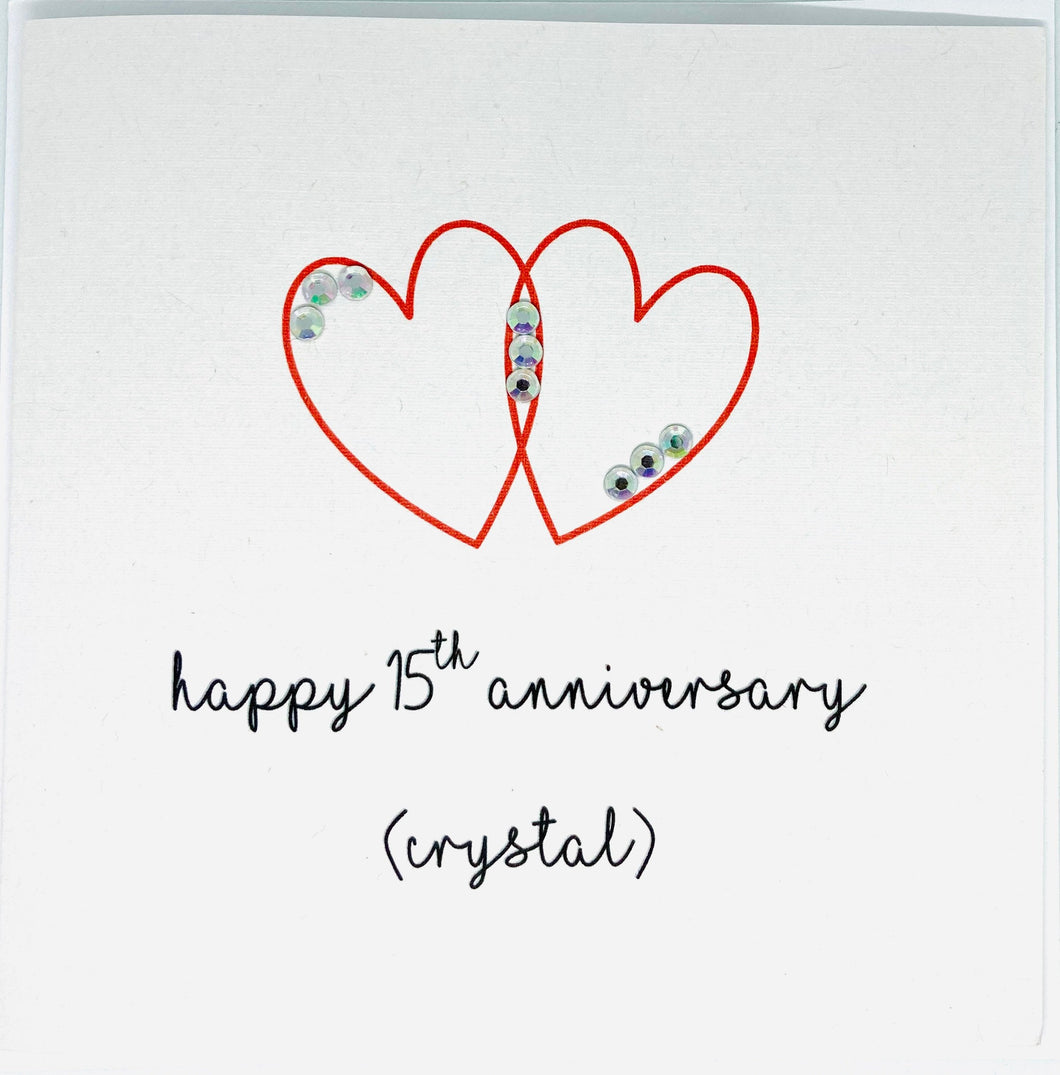 15th Wedding Anniversary Card, Crystal Anniversary Card