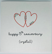 Load image into Gallery viewer, 15th Wedding Anniversary Card, Crystal Anniversary Card

