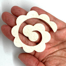Load image into Gallery viewer, Navy, Yellow &amp; Grey Felt Flower Kit, Felt 3D Roll Up flowers, Die cut felt flowers
