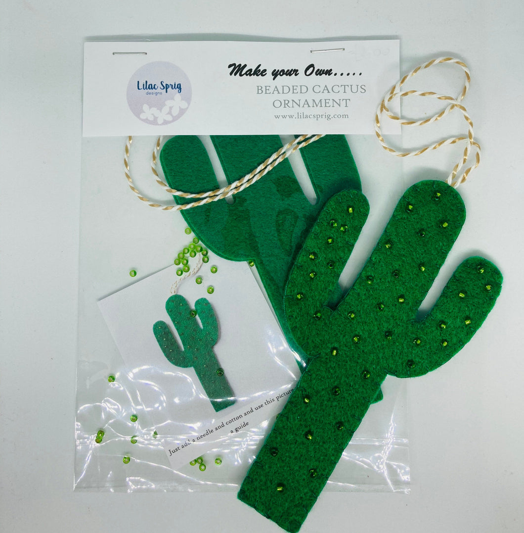 Sew Your Own Felt Cactus Christmas Ornament Kit