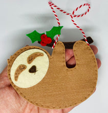 Load image into Gallery viewer, Sew Your Own Felt Sloth Christmas Ornament Kit
