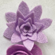 Load image into Gallery viewer, Lilac &amp; Purple Felt Flower Kit - Make Your Own
